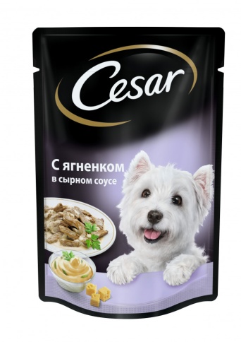 Cesar паучи ягненок в сырным соусе 100 г фото 1