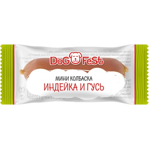 Лакомство Dog Fest мини-колбаска из индейки и гуся для собак - 6 г фото 2