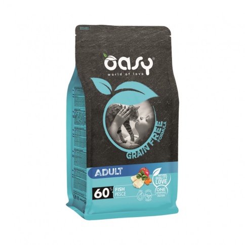 Oasy Dry Cat Grain Free Adult сухой беззерновой корм для кошек с рыбой - 300 г фото 1