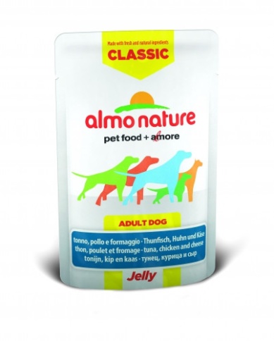 Almo Nature Classic Adult Dog Tuna, Chicken & Cheese Jelly паучи для взрослых собак с тунцом, курицей и сыром в желе - 70 г фото 1