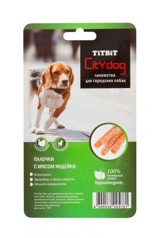 Titbit снек City Dog палочки с мясом индейки - Б2-S фото 1