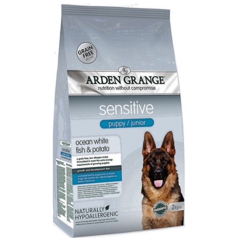 Arden Grange GF Sensitive сухой беззерновой корм для щенков и юниоров с деликатным желудком и чувствительной кожей с белой рыбой и картофелем - 2 кг фото 2