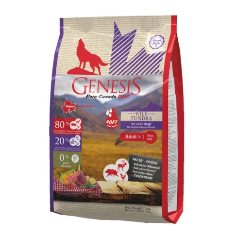 Genesis Pure Canada Wild Tundra Soft с повышенной влажностью для взрослых собак всех пород с мясом дикого кабана, северного оленя и курицы 907 гр фото 2