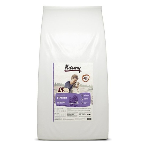 Сухой корм Karmy Sarter для щенков с момента отъема до 4 месяцев, беременных и кормящик сук с индейкой 2 кг фото 1