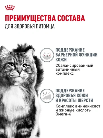 Влажный корм Royal Canin Hair & Skin Care в соусе для взрослых кошек, для здоровья кожи и шерсти, пауч, 85 г фото 3