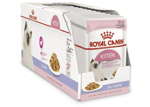 Royal Canin Kitten Instinctive Gelee влажный корм с мясом для котят всех пород с 4 до 12 месяцев - 85 г фото 1