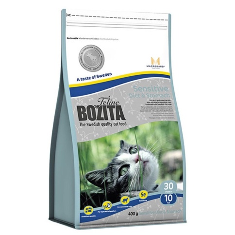 Bozita Sensitive Diet & Stomach сухой корм для взрослых кошек с чувствительным пищеварением, избыточным весом и низким уровнем активности с курицей - 400 г фото 2
