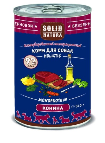 Solid Natura Holistic с кониной для собак 340 г фото 1