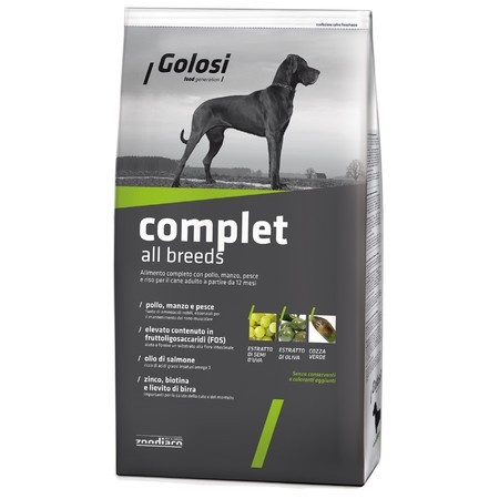 Golosi Dog Adult Complet сухой корм для собак с курицей, говядиной, рыбой и рисом - 3 кг фото 1