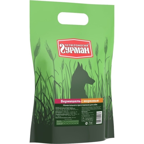 Каша для собак Четвероногий гурман вермишель с морковью - 1 кг фото 1