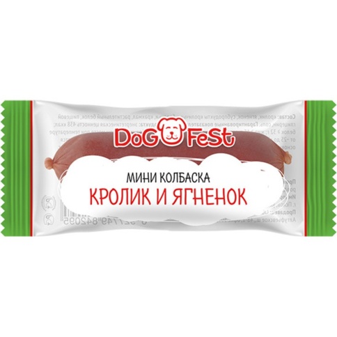 Лакомство Dog Fest мини-колбаска из кролика и ягненка для собак - 6 г фото 2
