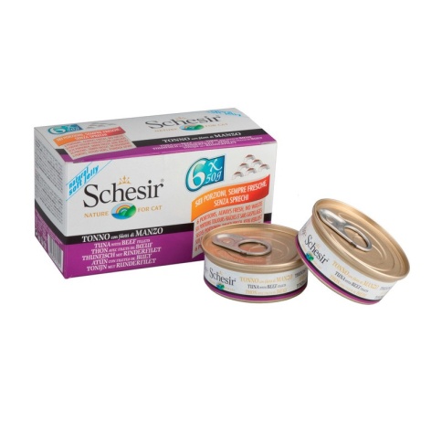 Schesir для кошек с тунцом и говядиной - 50 г фото 2