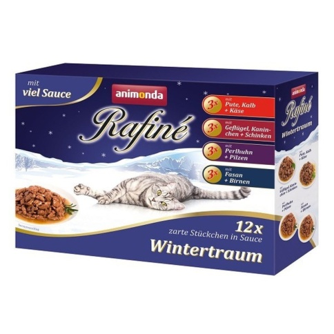 Animonda Rafine Multipack влажный корм для кошек ассорти из 12 паучей - 1,2 кг фото 1