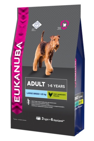 Eukanuba сухой корм для взрослых собак крупных пород - 3 кг фото 1
