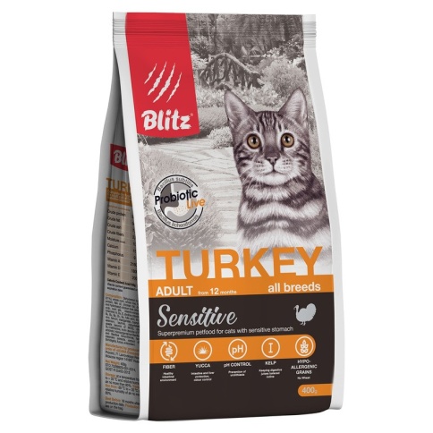 Blitz Adult Cats Turkey для кошек с индейкой - 400 г фото 2
