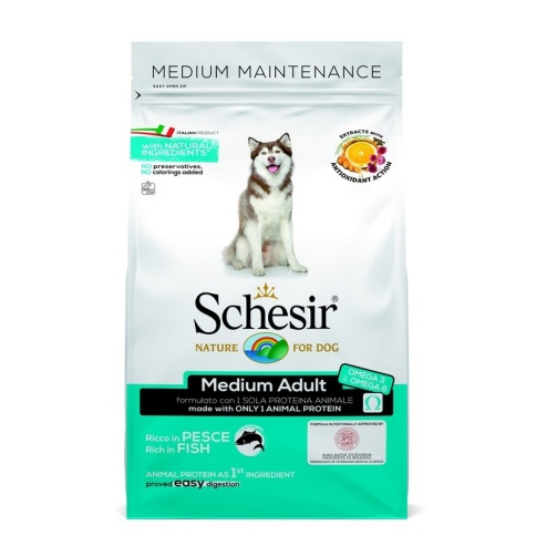 Schesir сухой корм для собак средних пород, с рыбой - 12 кг фото 1