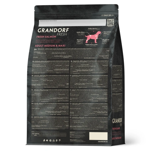 Сухой корм Grandorf Fresh Dog для взрослых собак средних и крупных пород для здоровья кожи и шерсти лосось с бататом 10 кг фото 2