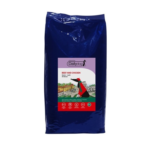 Dailydog Casual Line Senior-Light All Breed сухой корм для пожилых собак и собак склонных к ожирению всех пород с говядиной и курицей - 20 кг фото 1
