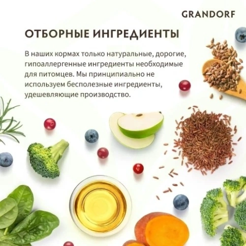 Сухой корм Grandorf Holistic 4 вида мяса с пробиотиками для взрослых собак средних и крупных пород, 1 кг фото 18