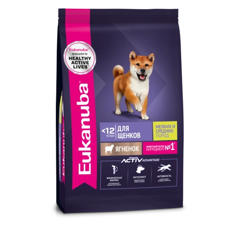 Сухой корм Eukanuba Puppy для щенков до 12 месяцев с ягненком, 0.8 кг фото 1