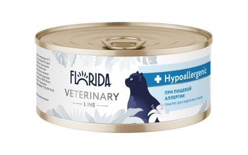 Влажный корм Florida Veterinary диетический Hypoallergenic для взрослых кошек при пищевой аллергии, 100 г фото 1