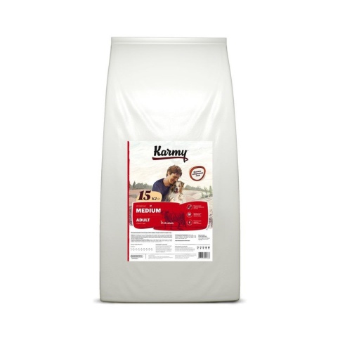 Сухой корм Karmy Medium Adult для взрослых собак средних пород с телятиной 15 кг фото 1