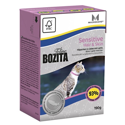 Bozita Funktion Sensitive Hair & Skin кусочки лосося в желе для кошек с чувствительной кожей и шерстью - 190 г фото 2
