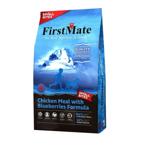 FirstMate Chicken Meal With Blueberries Small Bites сухой беззерновой корм для взрослых собак мелких пород с курицей и голубикой - 2,3 кг фото 1