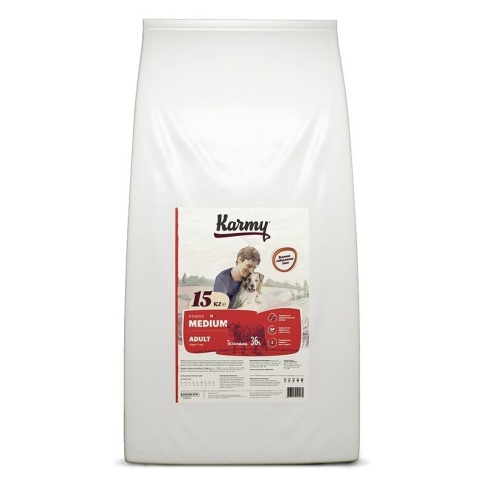 Сухой корм Karmy Medium Adult для взрослых собак средних пород с телятиной 2 кг фото 1
