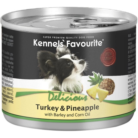 Влажный корм Kennels` Favourite Turkey & Pineapple для взрослых собак всех пород с индейкой и ананасом - 200 г фото 1
