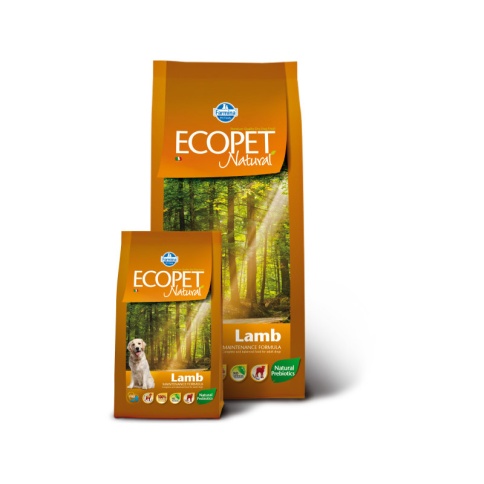 Farmina Ecopet Natural Lamb сухой корм для взрослых собак всех пород с нарушениями пищеварения и аллергией с ягненком- 12 кг фото 2