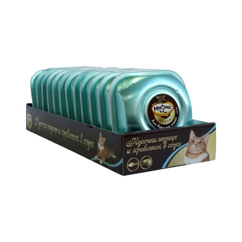 Мнямс Деликатес нежные кусочки тунца и креветок в соусе для взрослых кошек - 85 г фото 2