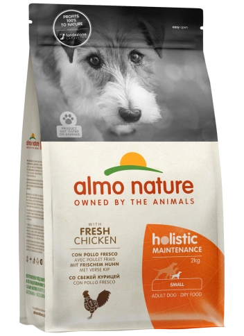 Сухой корм Almo Nature для взрослых собак малых пород со свежей курицей и коричневым рисом, 2 кг фото 1