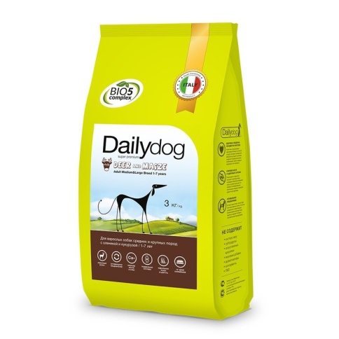 Сухой корм Dailydog Adult Medium Large Deer and Maize для взрослых собак средних и крупных пород с олениной и кукурузой 3 кг фото 2