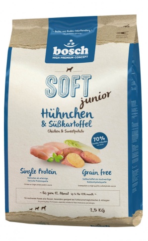 Bosch Soft Junior с курицей и бататом полувлажный корм для щенков 2,5 кг фото 1