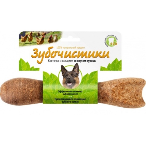 ДЕРЕВЕНСКИЕ ЛАКОМСТВА ЗУБОЧИСТИКИ Косточка жевательная для собак крупных пород от 25 кг Курица 1шт 265г фото 2
