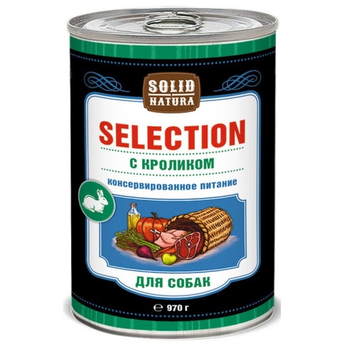 Solid Natura Selection влажный корм для собак с кроликом в консервах - 970 г фото 1