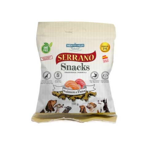 Serrano Snacks лакомство для собак, снеки из лосося и тунца - 100 г фото 1