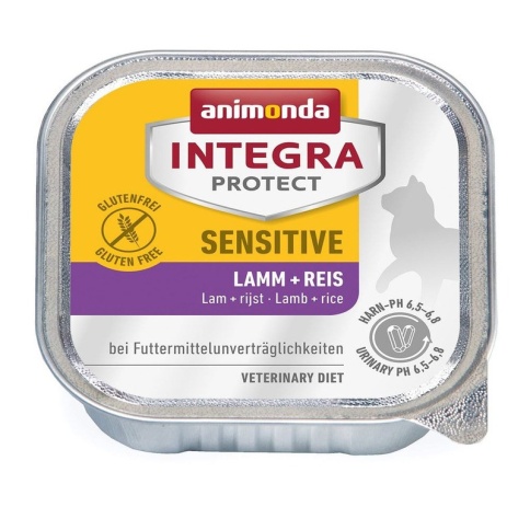 Animonda Integra Protect Sensitive влажный корм для взрослых кошек при пищевой аллергии c ягненком и рисом в консервах - 100 г фото 1