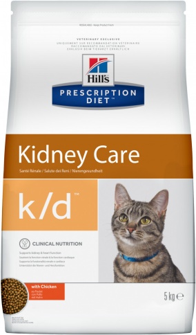 Hill's Prescription Diet k/d Kidney Care сухой диетический корм для кошек для поддержания здоровья почек с курицей - 5 кг фото 1