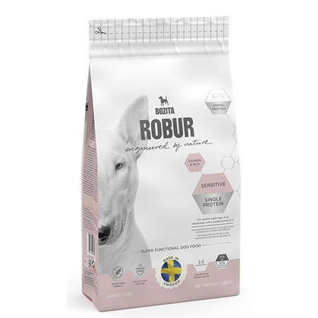Bozita Robur Sensitive Single Protein сухой монопротеиновый корм для собак с лососем - 950 г фото 1