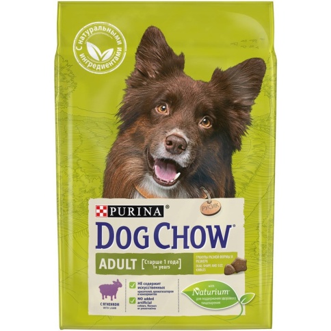 Purina Dog Chow для взрослых собак старше 1 года с ягненком - 2,5 кг фото 2
