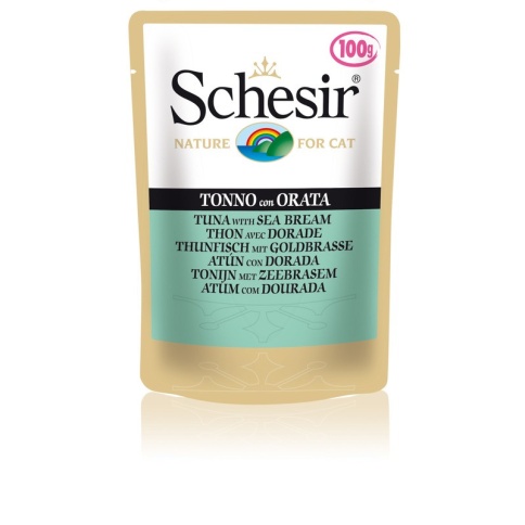 Schesir для кошек в паучах с тунцом и дорадо - 100 г фото 2