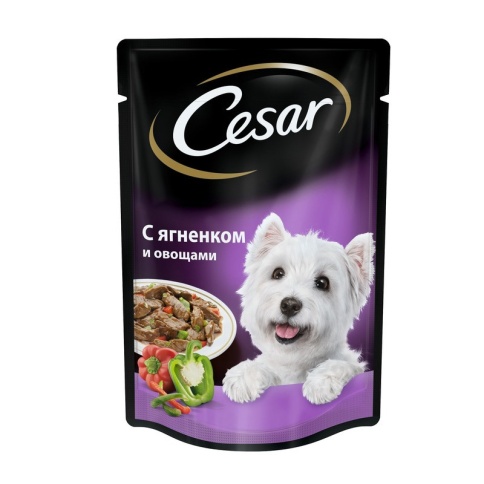Cesar корм паучи из ягненка с овощами для взрослых собак - 100 г фото 2