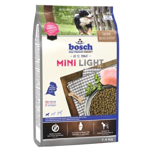 Bosch Mini Light для собак мелких пород, склонных к полноте, с мясом птицы и просо - 2.5 кг фото 2
