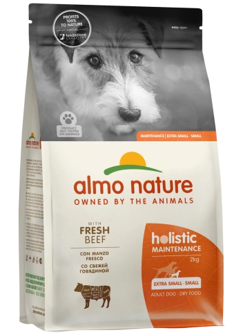 Сухой корм Almo Nature для взрослых собак малых пород со свежей говядиной и коричневым рисом, 2 кг фото 1