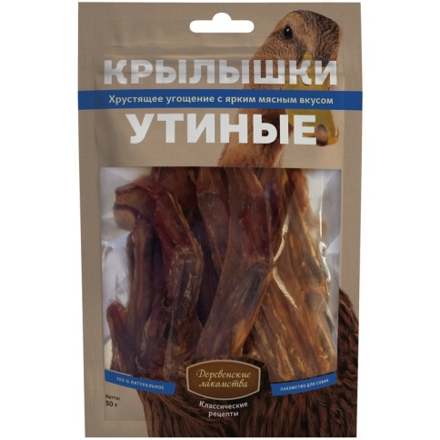 Деревенские лакомства Крылышки утиные - 50 г фото 2