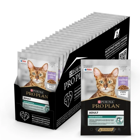 Влажный корм Purina Pro Plan Maintenance для взрослых кошек, с индейкой в желе, 85 г фото 1