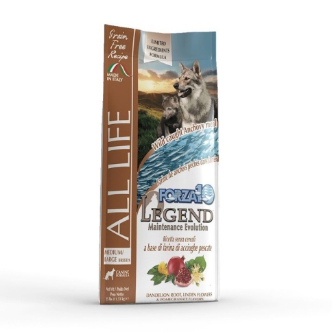 Forza10 Legend Evo Life полнорационный корм для взрослых собак средних и крупных пород, с рыбой - 11,33 кг фото 1