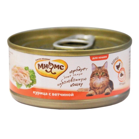 Мнямс консервы Курица с ветчиной в нежном желе для кошек - 70 г фото 2